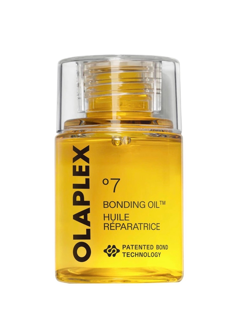 OLAPLEX No.7 Bonding Oil in yellow and clear